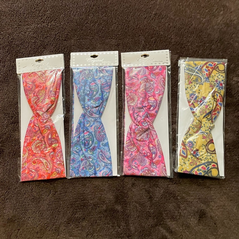 Paisley Elastic Headband Bundle Set of 4